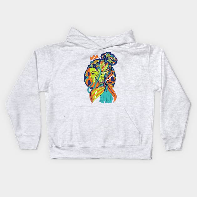 Tetradic Beauty Queen Kids Hoodie by kenallouis